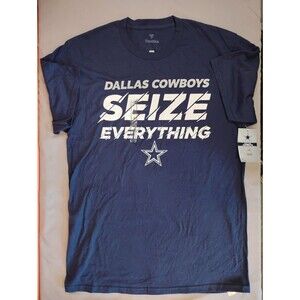 Men's Fanatics Dallas Cowboys Seize Everything Crew Neck Shirt Navy Blue Medium